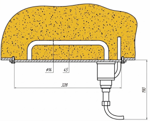 FIZEPR-SW100.10.6(10.21) sensor installation schematic for moisture measurement in bulk materials